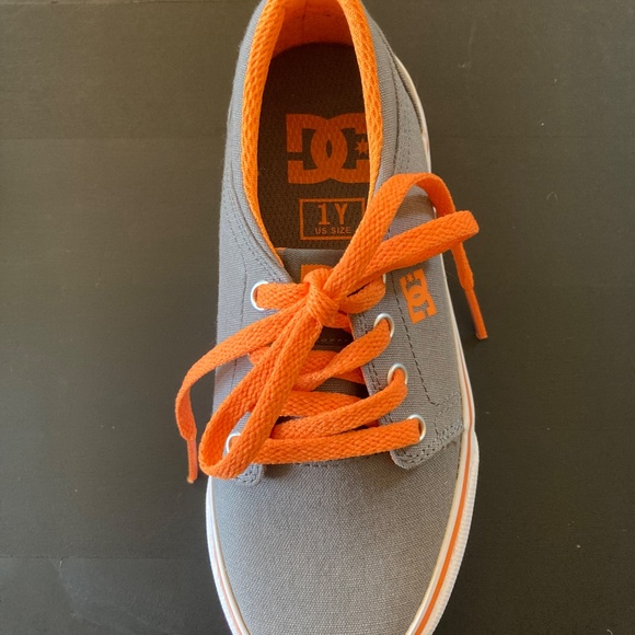 Boys DC Skate Shoes - Orange and Grey - Size 1Y - New in Box - Picture 5 of 8